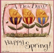 Dan Dipaolo Spring Chick Tulips 8.00 x 8.00 Poster Print