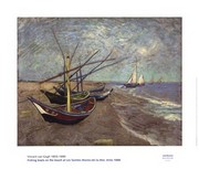 "Fishing Boats on the Beach, Saintes-Maries-De-La-Mer, c.1888" - Art Print by Vincent Van Gogh | Movie Poster Prints from Posterazzi