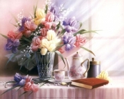 Teapot and Iris - Art Print by T.C. Chiu | Movie Poster Prints from Posterazzi