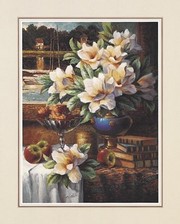 Elegant Table With Magnolias - Art Print by T.C. Chiu | Movie Poster Prints from Posterazzi