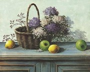 Basket of Purple Flowers - Art Print by T.C. Chiu | Movie Poster Prints from Posterazzi