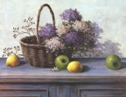 Basket of Purple Flowers - Art Print by T.C. Chiu | Movie Poster Prints from Posterazzi
