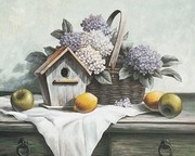 "Birdhouse, Hydrangea, Apple" - Art Print by T.C. Chiu | Movie Poster Prints from Posterazzi
