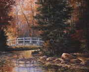 Foot Bridge in the Woods - Art Print by T.C. Chiu | Movie Poster Prints from Posterazzi