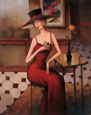 Woman With Flower - Art Print by T.C. Chiu | Movie Poster Prints from Posterazzi