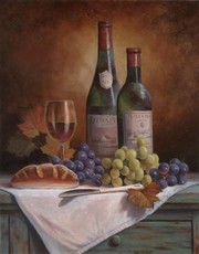 Wine & Grape II - Art Print by T.C. Chiu | Movie Poster Prints from Posterazzi
