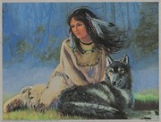 Maiden with Wolf - Art Print by Marianne Caroselli | Movie Poster Prints from Posterazzi