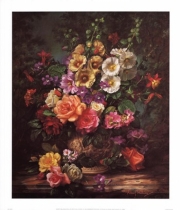 Still Life with Hollyhocks - Art Print by Albert Williams | Movie Poster Prints from Posterazzi