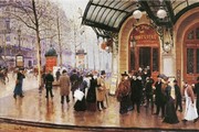 Outside the Theatre 9 x 7 Poster Print