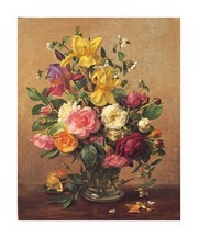 Summer Flowers in a Glass Vase - Art Print by Albert Williams | Movie Poster Prints from Posterazzi