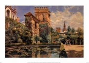 Jardines del Alcazar de Sevilla - Art Print by Manuel Garcia Y Rodriguez | Movie Poster Prints from Posterazzi