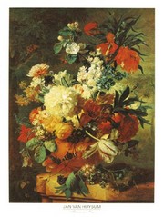 Flowers in a Vase - Art Print by Jan Van Huysum | Movie Poster Prints from Posterazzi