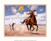 Flying Kite with Friends - Art Print by Jack Sorenson | Movie Poster Prints from Posterazzi