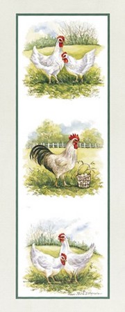 Roosters - 4 Chickens - Art Print by Peggy Thatch Sibley | Movie Poster Prints from Posterazzi