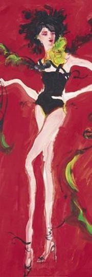 Cat Walk II (Black On Red) - Art Print by Scherezade Garcia | Movie Poster Prints from Posterazzi