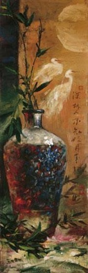 Oriental Vase With Bamboo - Art Print | Movie Poster Prints from Posterazzi