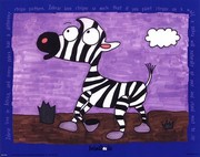Animadoodle Animadoodle - Zebra Size 8x10 10 x 8 Poster Print