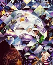 Wildlife Mosaics Eagle - Art Print by Daniel renn Pierce | Movie Poster Prints from Posterazzi