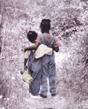 Two Girls Walking in Woods - Art Print by Nora Hernandez | Movie Poster Prints from Posterazzi
