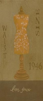 1946 Orange Floral Dress - Art Print by Cuca Garcia | Movie Poster Prints from Posterazzi