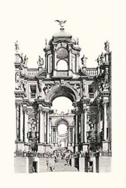 Baroque Architecture B&W - Art Print by Andrea Pozzo | Movie Poster Prints from Posterazzi