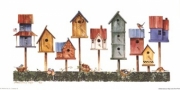 Birdhouse Village - Art Print by Carolyn Shores-Wright | Movie Poster Prints from Posterazzi