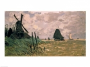 "A Windmill near Zaandam, 19th century" - Art Print by Claude Monet | Movie Poster Prints from Posterazzi