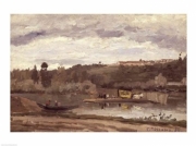 "Ferry at Varenne-Saint-Hilaire, 1864" - Art Print by Camille Pissarro | Movie Poster Prints from Posterazzi