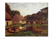 "A Farmyard in Normandy, c.1863" - Art Print by Claude Monet | Movie Poster Prints from Posterazzi