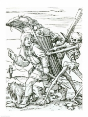 Death and the Pedlar - Art Print by Hans Holbein | Movie Poster Prints from Posterazzi