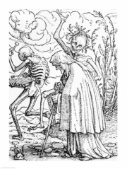 Death and the Old Woman - Art Print by Hans Holbein | Movie Poster Prints from Posterazzi