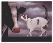 Cow and Cat - Art Print by Lowell Herrero | Movie Poster Prints from Posterazzi