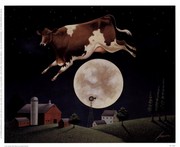 Cow Jumps Over Moon - Art Print by Lowell Herrero | Movie Poster Prints from Posterazzi