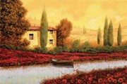 Al Tramonto Sul Fiume - Art Print by Guido Borelli | Movie Poster Prints from Posterazzi