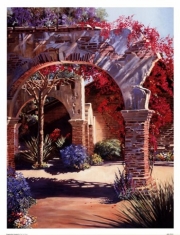 Bougainvillea Courtyard - Art Print by Peter Van Dusen | Movie Poster Prints from Posterazzi