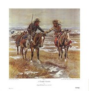 A Doubtful Handshake - Art Print by Charles M. Russell | Movie Poster Prints from Posterazzi