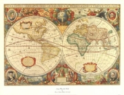 Antique Map Of The World - Art Print by Henricus Hondius | Movie Poster Prints from Posterazzi