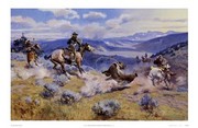 Loops And Swift Horses Are Surer Than Lead - Art Print by Charles M. Russell | Movie Poster Prints from Posterazzi
