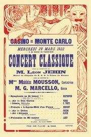 Concert at the Monte Carlo Casino - Art Print by Alphonse Mucha | Movie Poster Prints from Posterazzi