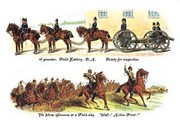 Field Battery Ready for Inspection and Horse Gunners at a Field-Day - Art Print by Richard Simkin | Movie Poster Prints from Posterazzi