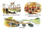 Richard Simkin Spar-Bridging, in a Modeling Shed, and Pontooning 18 x 12 Poster Print