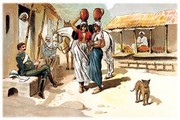 Soldier and Villagers - Art Print by Richard Simkin | Movie Poster Prints from Posterazzi
