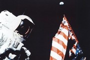 "Schmitt, Flag, and Earth" - Art Print by  Nasa | Movie Poster Prints from Posterazzi