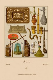 Asian Smoking Implements - Art Print by Auguste Racinet | Movie Poster Prints from Posterazzi