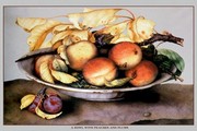 Bowl with Peaches and Plums - Art Print by Giovanni Garzoni | Movie Poster Prints from Posterazzi