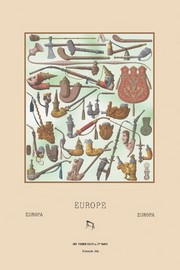 "Europe - Pipes, Cases, and Smoking Accessories" - Art Print by Auguste Racinet | Movie Poster Prints from Posterazzi