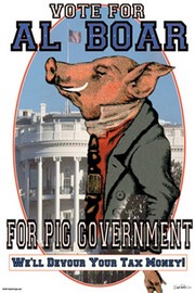 Vote for Al Boar - Art Print by Wilbur Pierce | Movie Poster Prints from Posterazzi