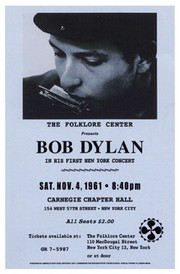 "Bob Dylan, Carnegie Hall, 1961" - Art Print | Movie Poster Prints from Posterazzi