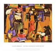 "Library, 1969" - Art Print by Jacob Lawrence | Movie Poster Prints from Posterazzi