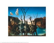"Swans Reflecting Elephants, c.1937" - Art Print by Salvador Dali | Movie Poster Prints from Posterazzi